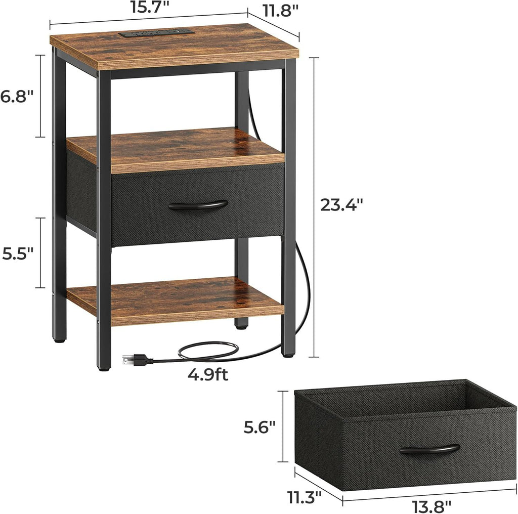 Flexible Bedside Storage with Built-In Charging