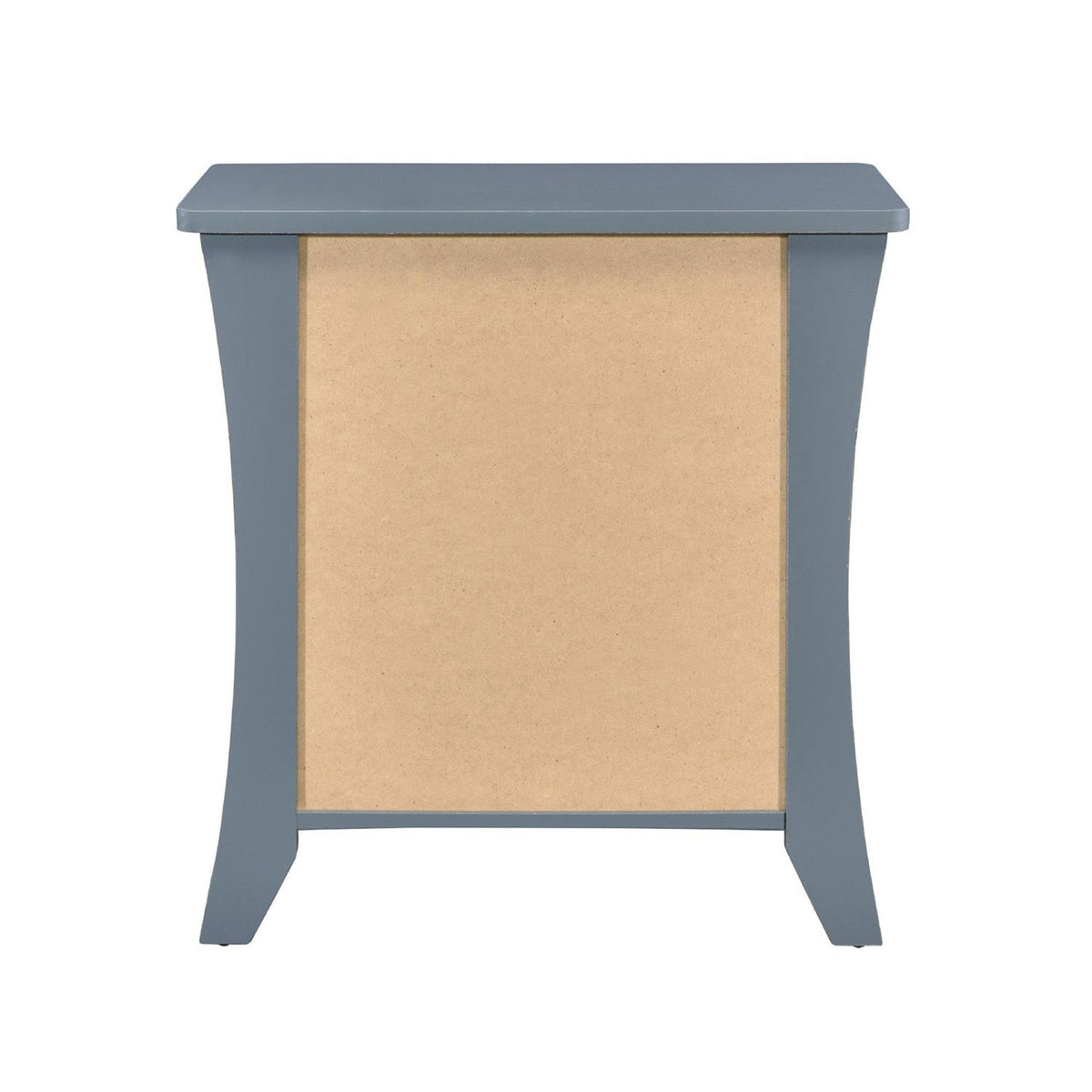 Gray Nightstand with Open Shelf and Two Drawers