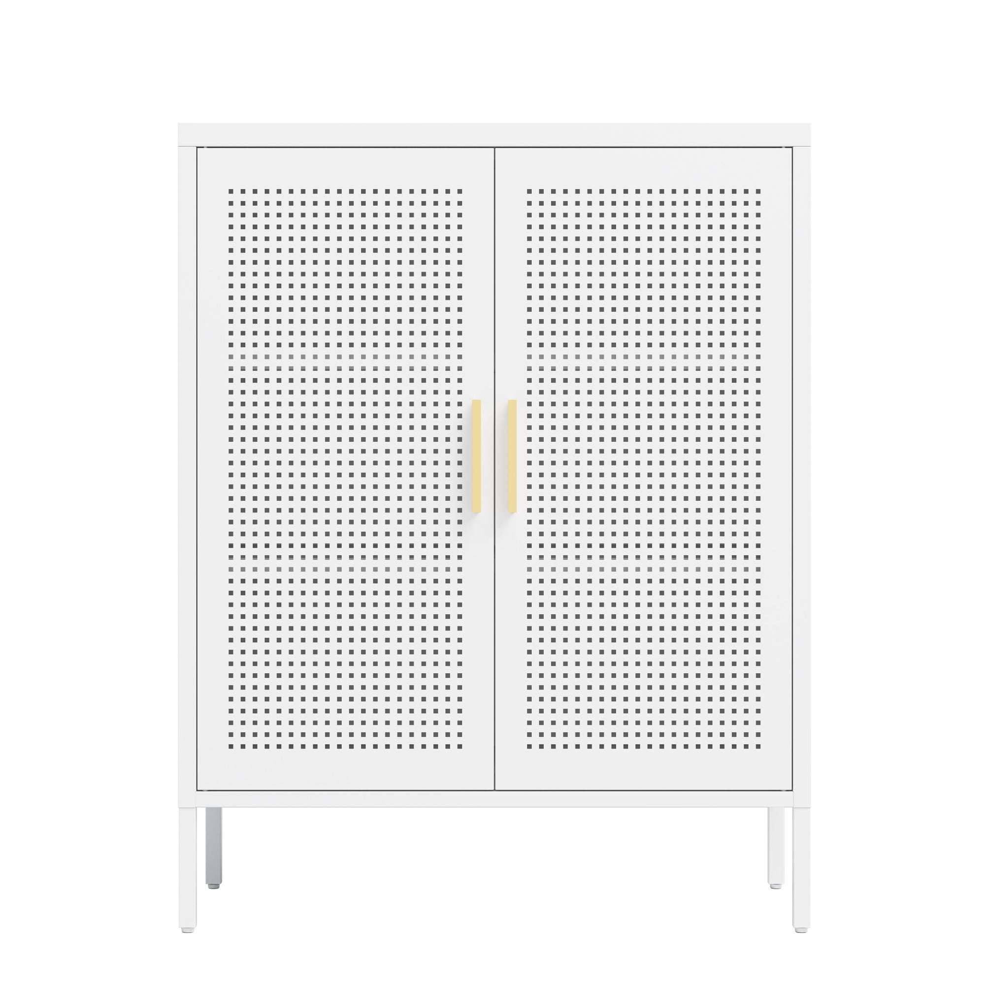 NO LOCK, Metal Storage Cabinet with 2 Doors and 2 Adjustable Shelves, Steel Storage Cabinet, Metal F