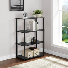 No-Tools 4-Shelf Bookcase with Sleek Design and Versatile Storage