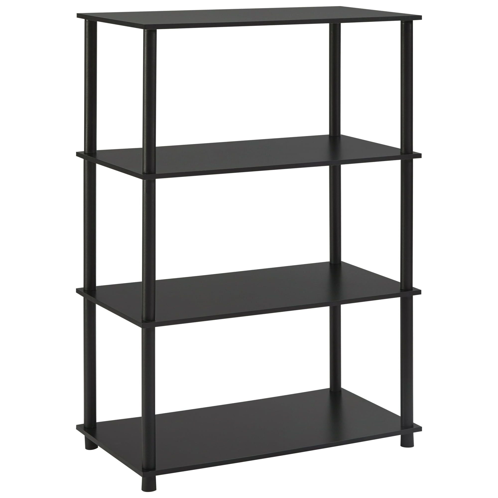 No-Tools 4-Shelf Bookcase with Sleek Design and Versatile Storage