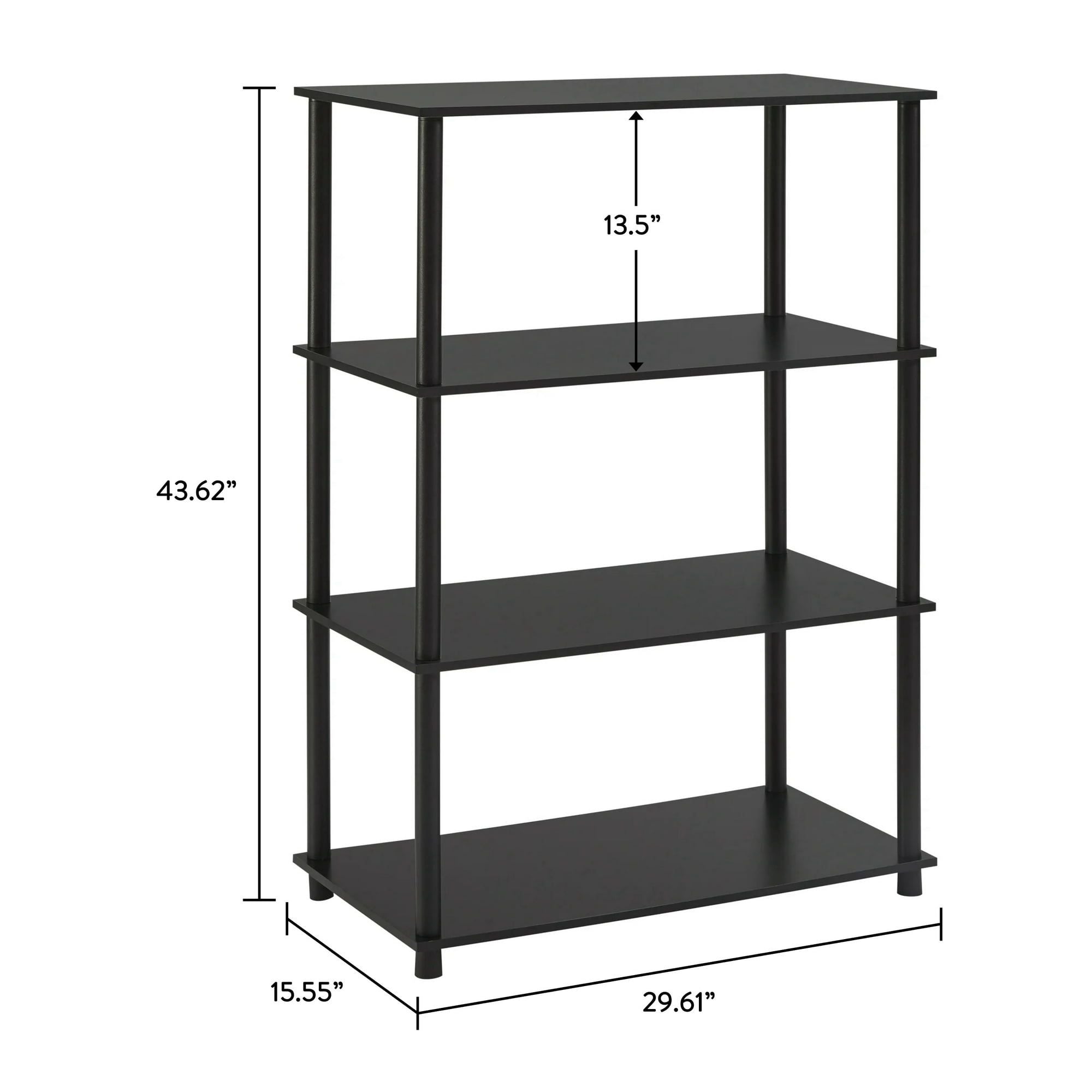 No-Tools 4-Shelf Bookcase with Sleek Design and Versatile Storage