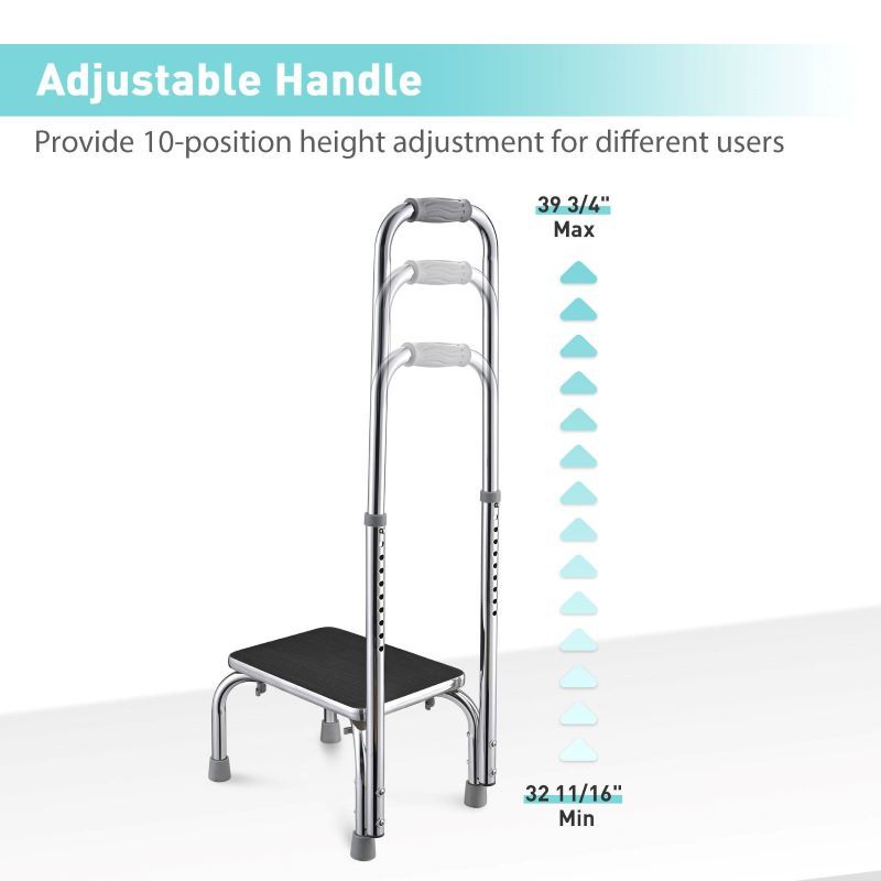 Non-Slip Step Stool with Supportive Handrail
