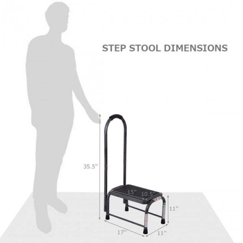 Non-Slip Step Stool with Supportive Handrail