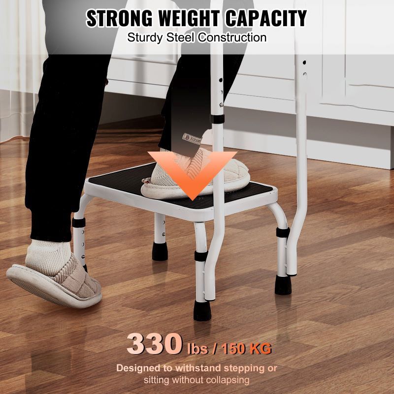 Non-Slip Step Stool with Supportive Handrail