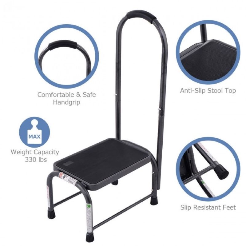 Non-Slip Step Stool with Supportive Handrail