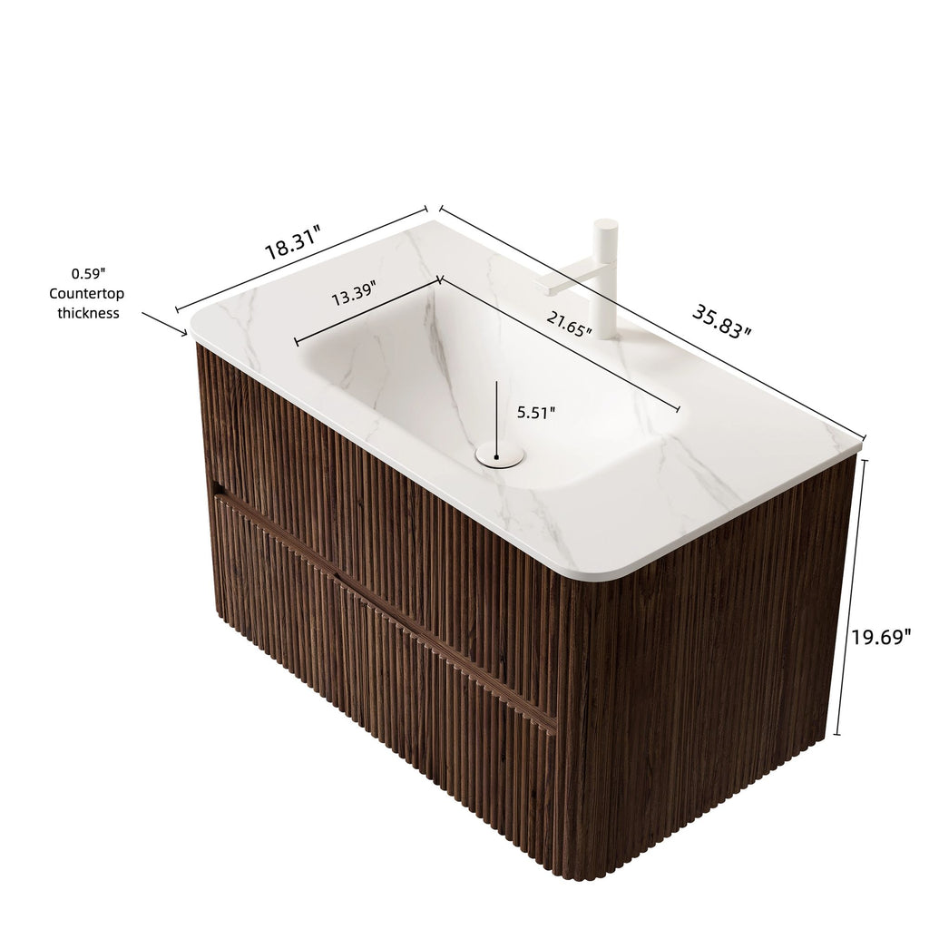 NOOR Floating Bathroom Vanity with Integrated Basin