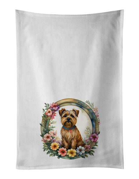 Artistic White Kitchen Towel Set – Floral Print