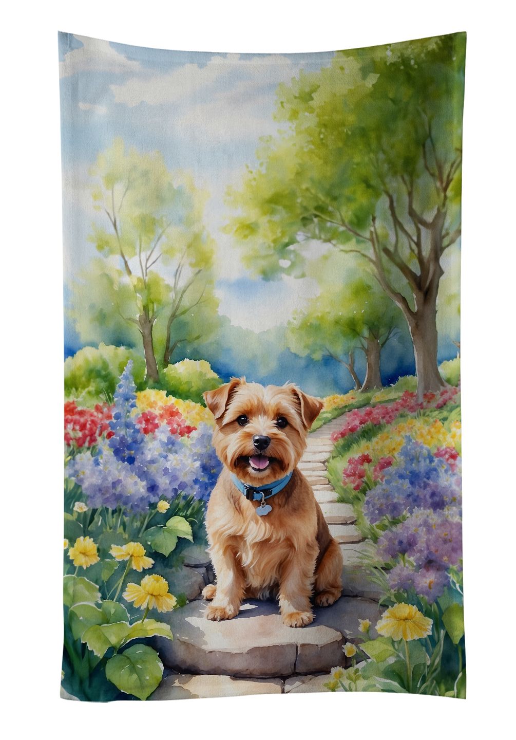 Norfolk Terrier Spring Path Kitchen Towel