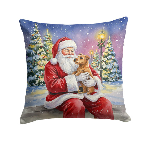 Norfolk Terrier with Santa Christmas Throw Pillow