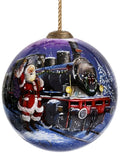 North Pole Station Santa and Train Ornament