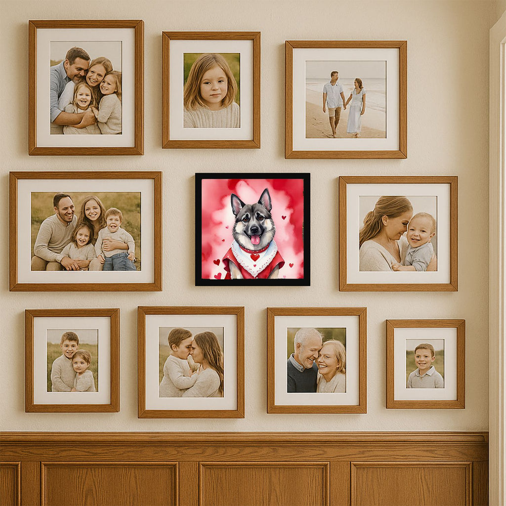 Norwegian Elkhound My Valentine Framed Wall Art
