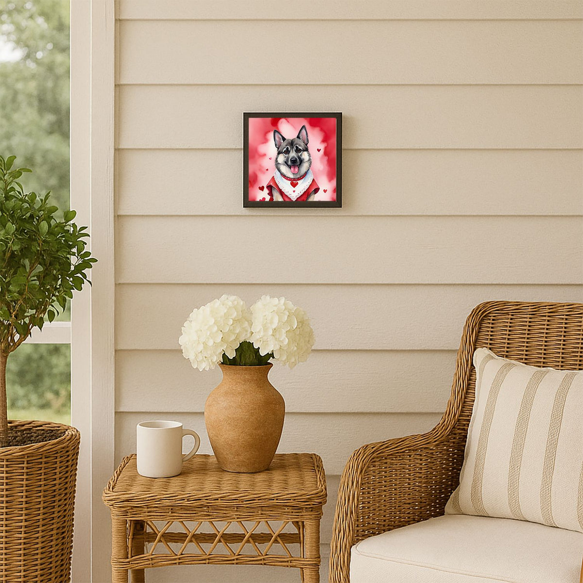 Norwegian Elkhound My Valentine Framed Wall Art