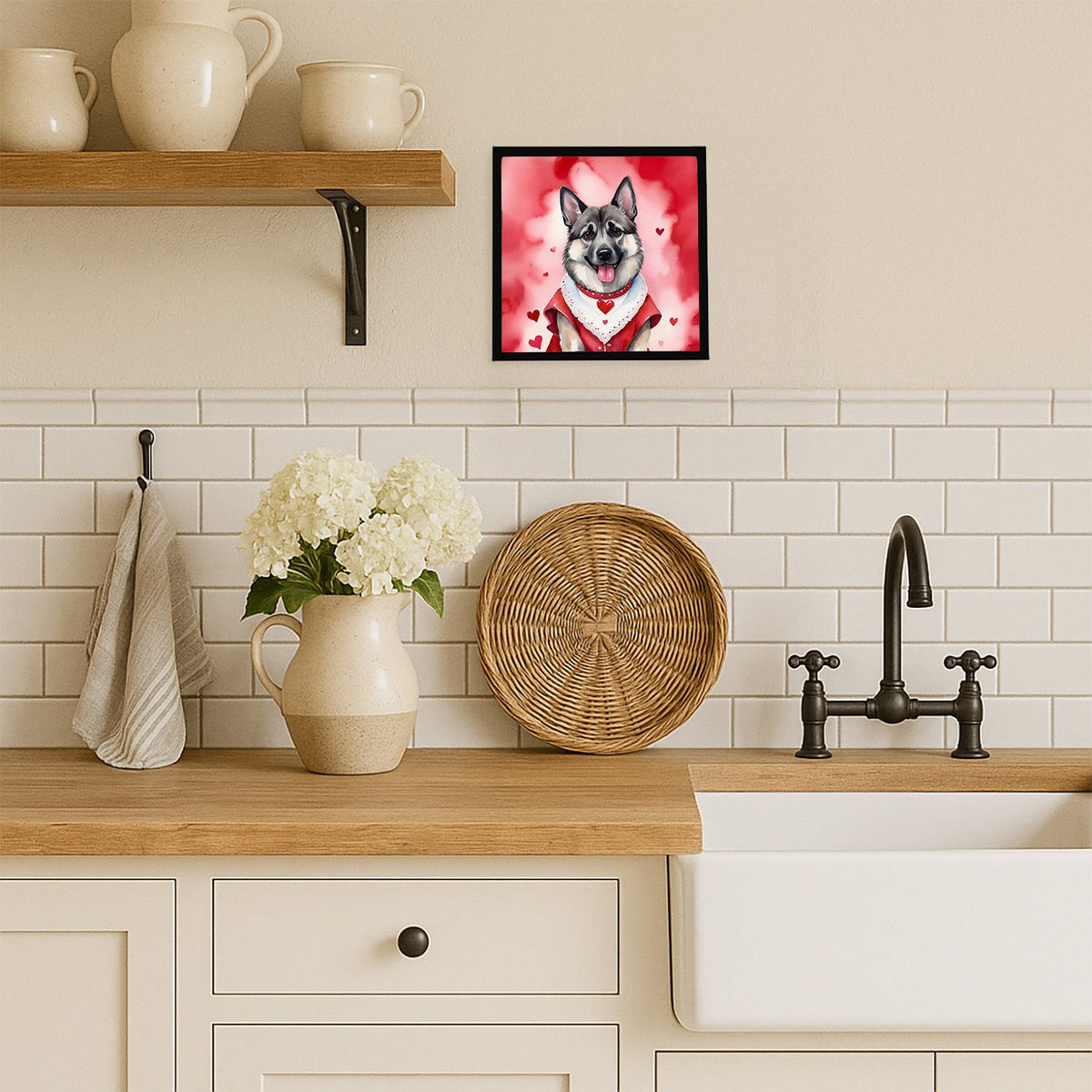 Norwegian Elkhound My Valentine Framed Wall Art