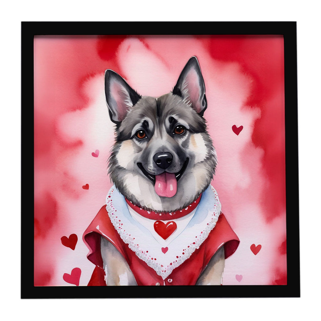 Norwegian Elkhound My Valentine Framed Wall Art
