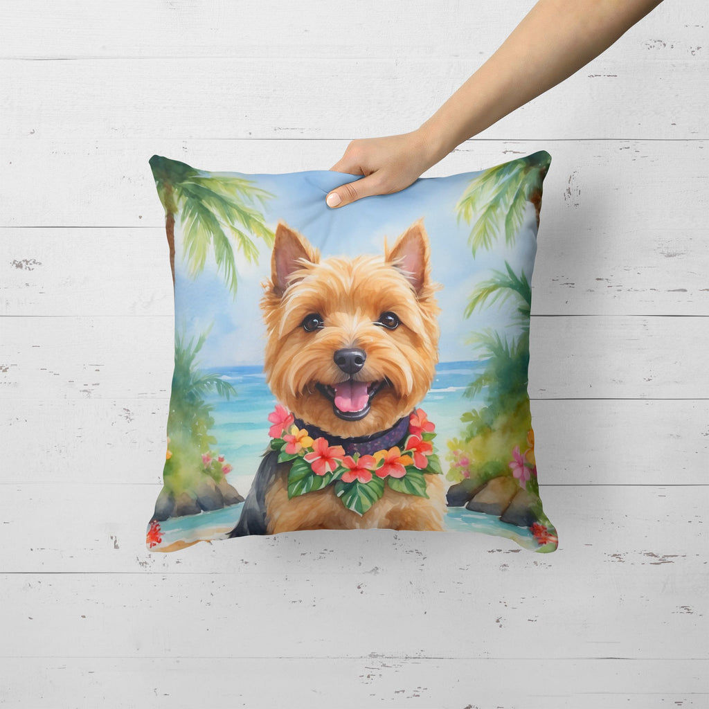 Norwich Terrier Luau Indoor-Outdoor Throw Pillow