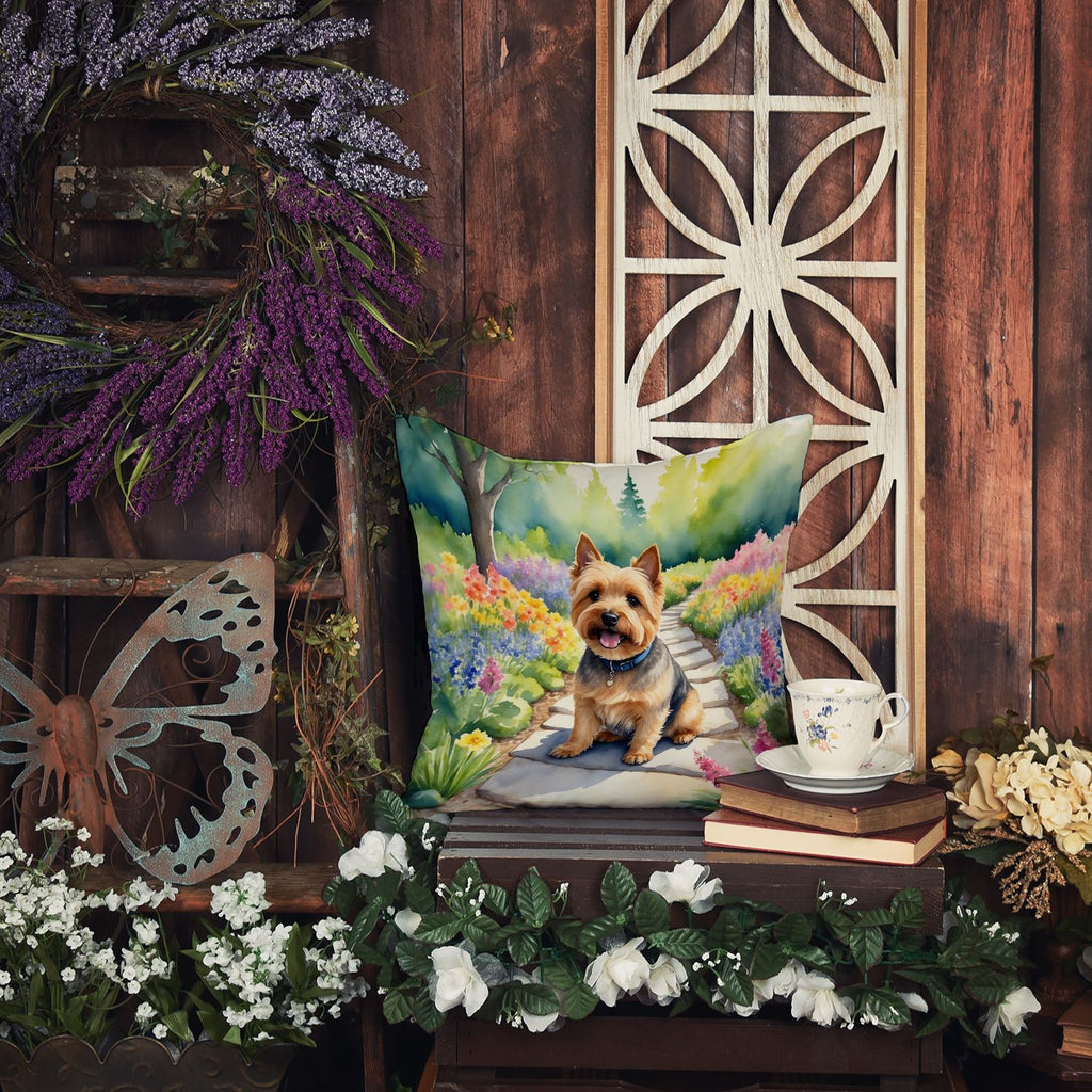 Norwich Terrier Spring Path Decorative Throw Pillow