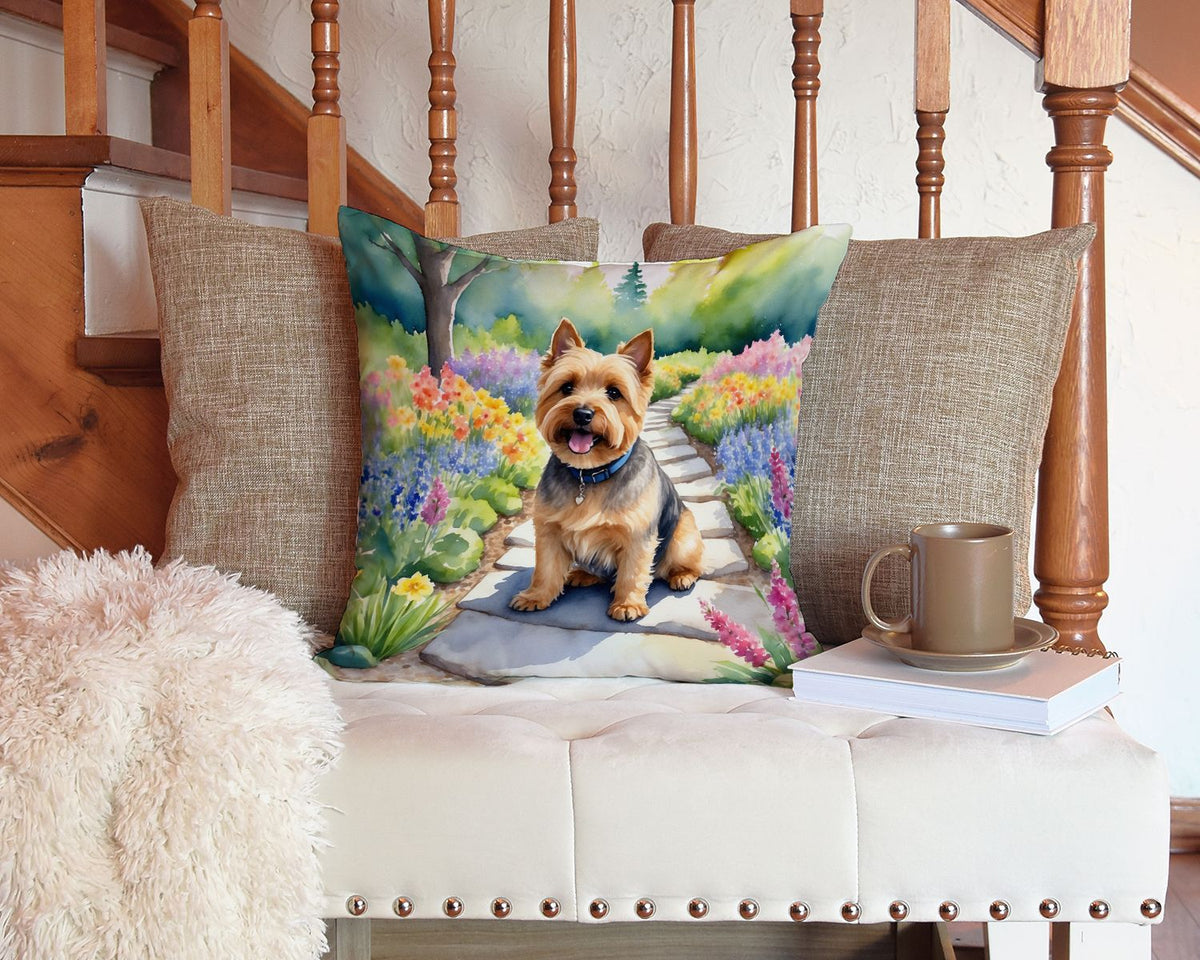 Norwich Terrier Spring Path Decorative Throw Pillow