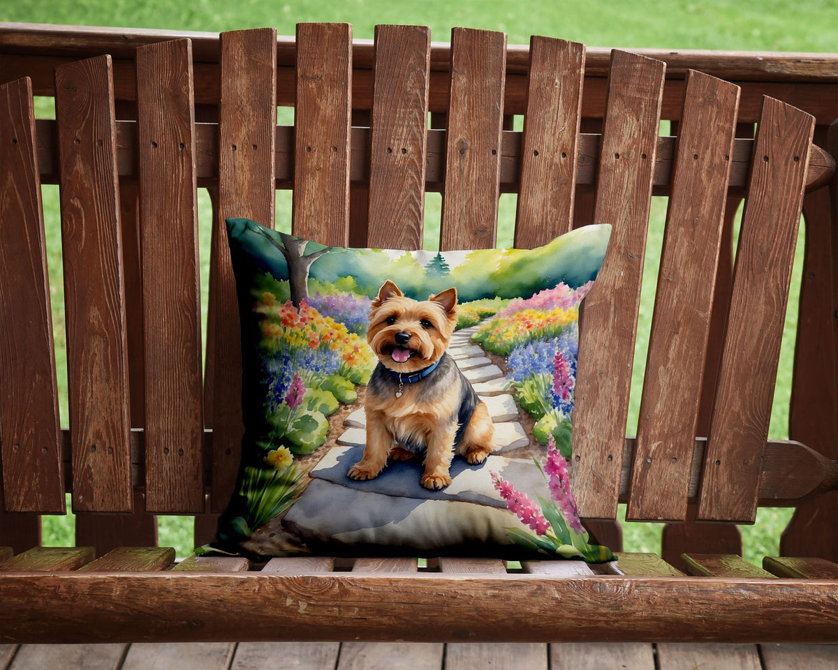 Norwich Terrier Spring Path Decorative Throw Pillow