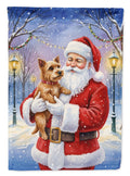 Norwich Terrier and Santa Claus Double-Sided Garden Flag