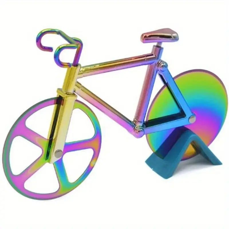 Fun Bike-Shaped Pizza Cutter with Stainless Steel Blade – Easy to Clean