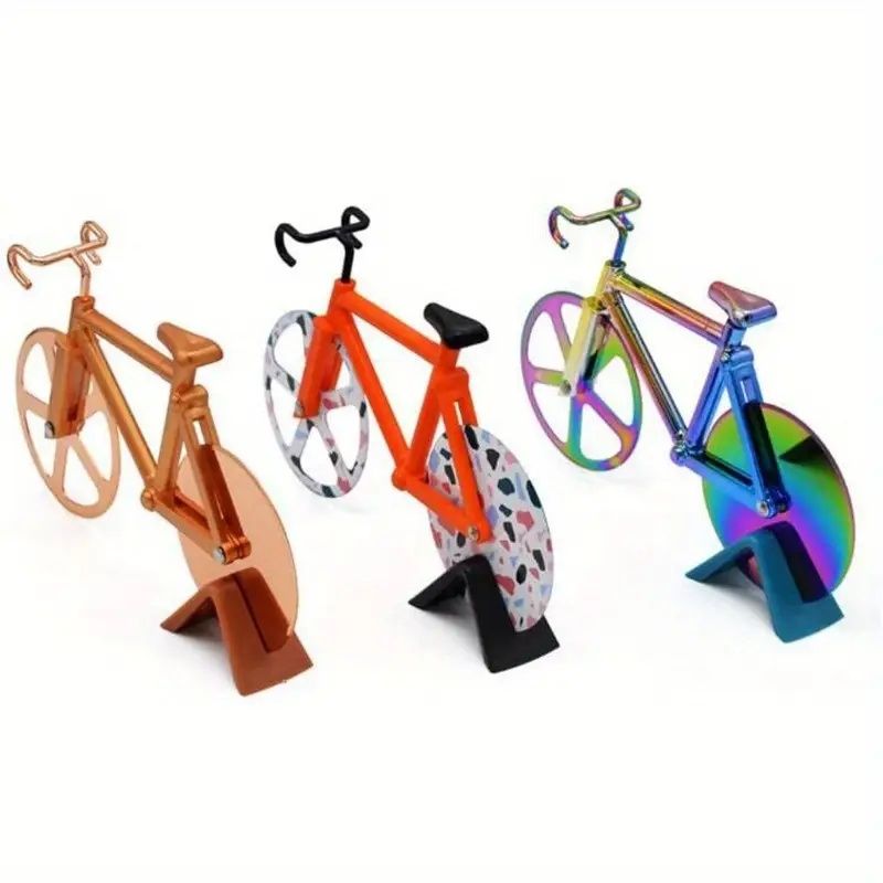 Fun Bike-Shaped Pizza Cutter with Stainless Steel Blade – Easy to Clean