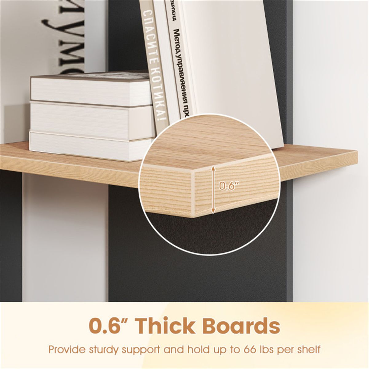 Oak-Finish Open Bookshelf for Everyday Display