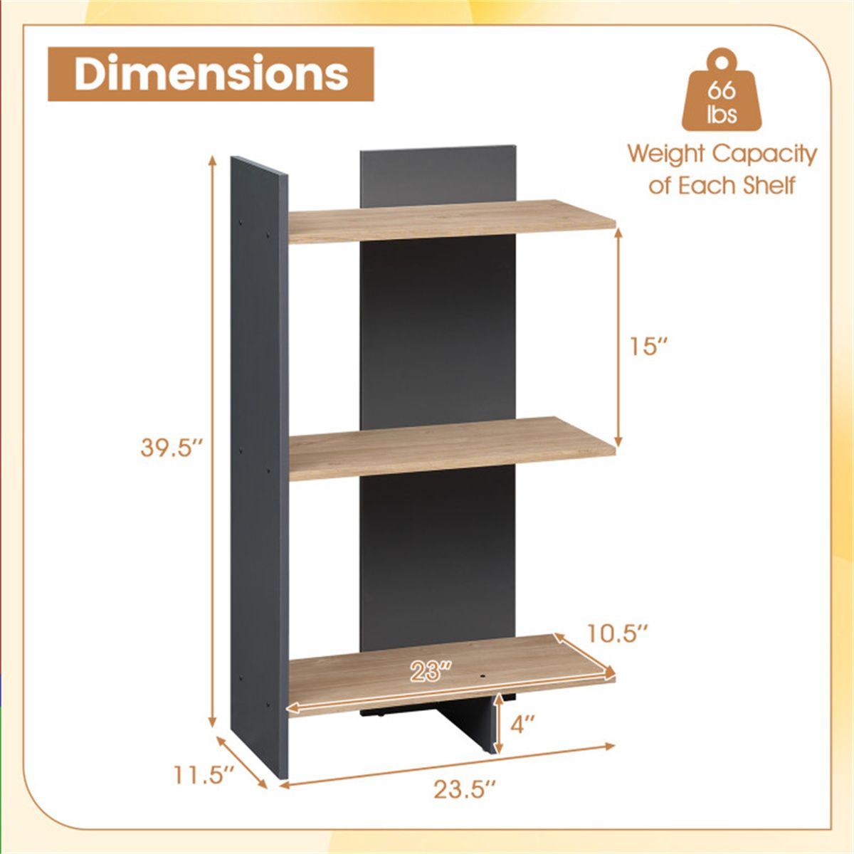 Oak-Finish Open Bookshelf for Everyday Display