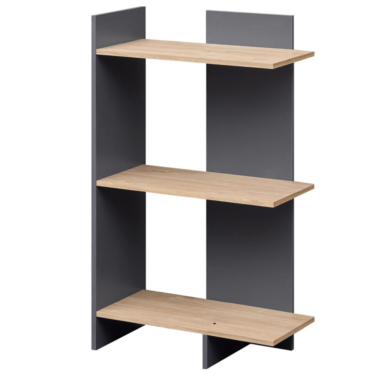 Oak-Finish Open Bookshelf for Everyday Display