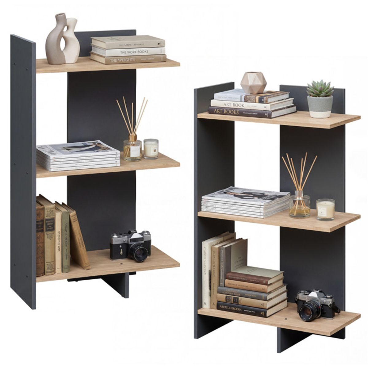 Oak-Finish Open Bookshelf for Everyday Display