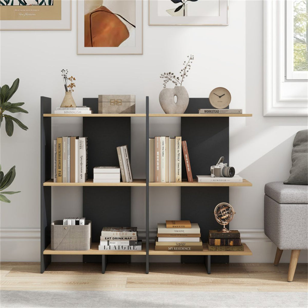 Oak-Finish Open Bookshelf for Everyday Display