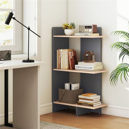 Oak-Finish Open Bookshelf for Everyday Display