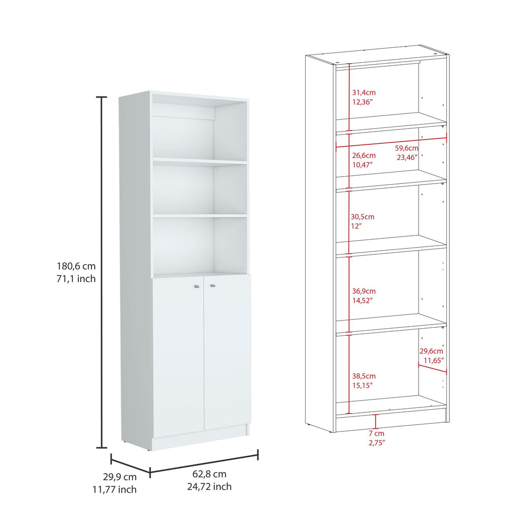 Oasis 3-Piece Living Room Set with Bookcases in White