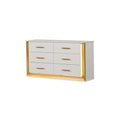 Obsession Contemporary Style 6-Drawer Dresser Made with Wood & Gold Finish(Includes Only