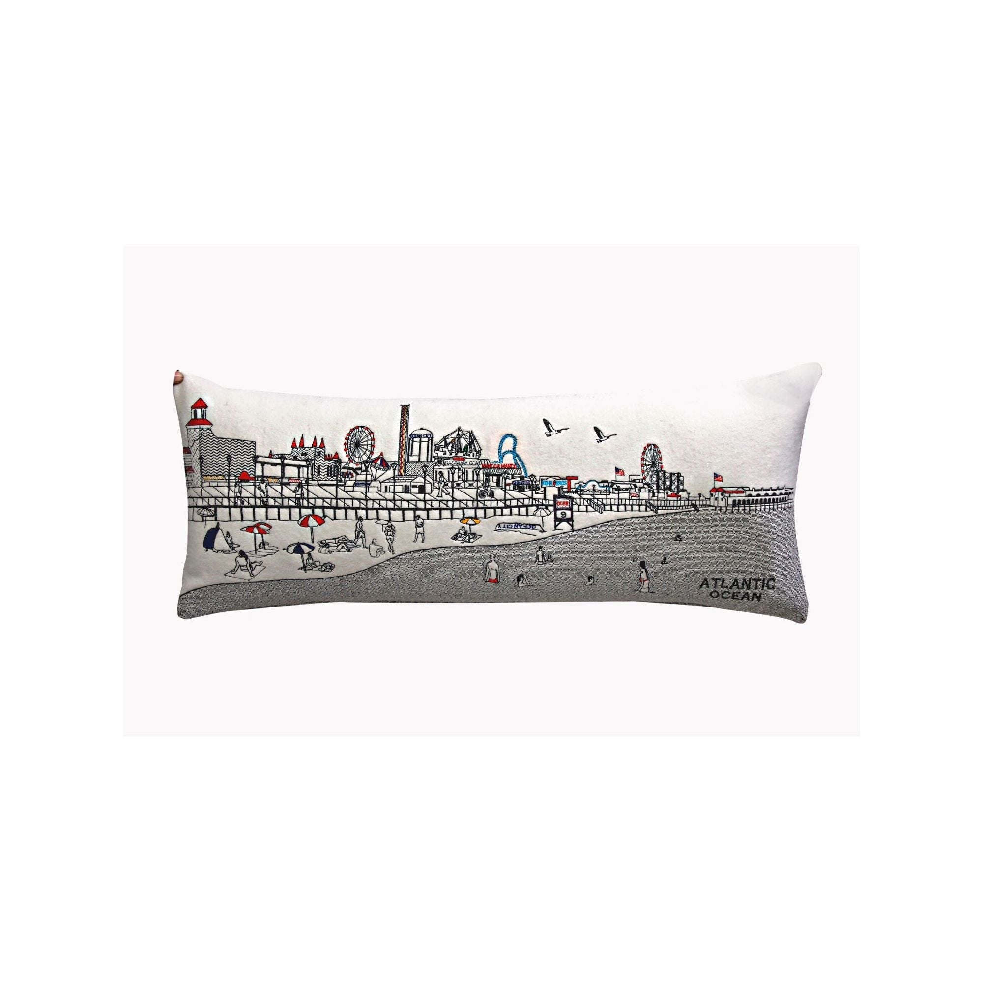 Ocean City NJ Shore Pillow in Day and Night Designs - Prince: 24x14 inches / Day