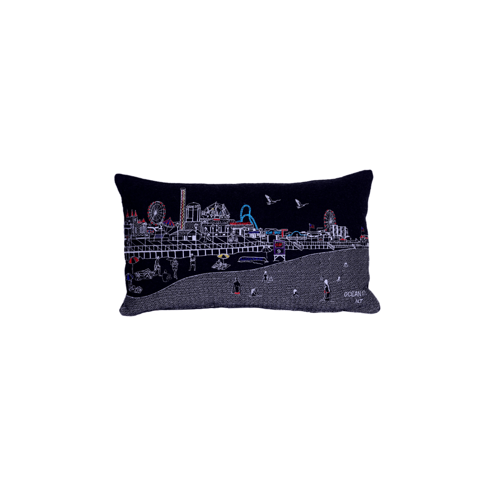 Ocean City NJ Shore Pillow in Day and Night Designs
