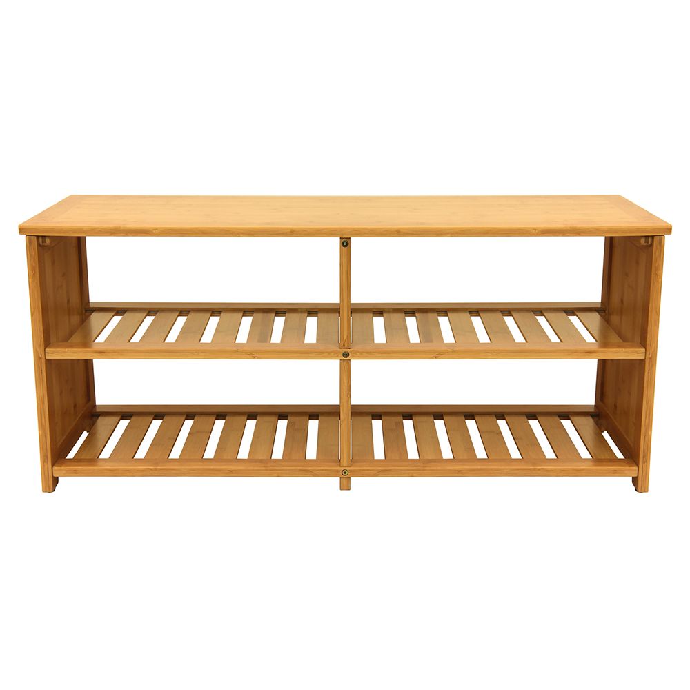 Multifunctional Entryway Storage Bench with 2-Tier Shelves