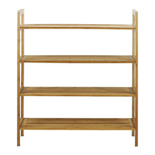 Oceanstar 4-Tier Bamboo Shoe Rack with Open Slat Design