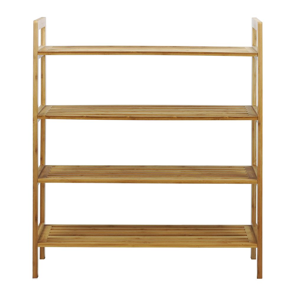 Oceanstar 4-Tier Bamboo Shoe Rack with Open Slat Design