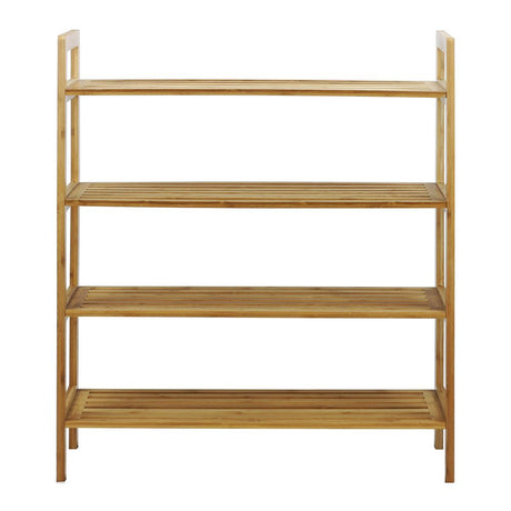 Oceanstar 4-Tier Bamboo Shoe Rack with Open Slat Design