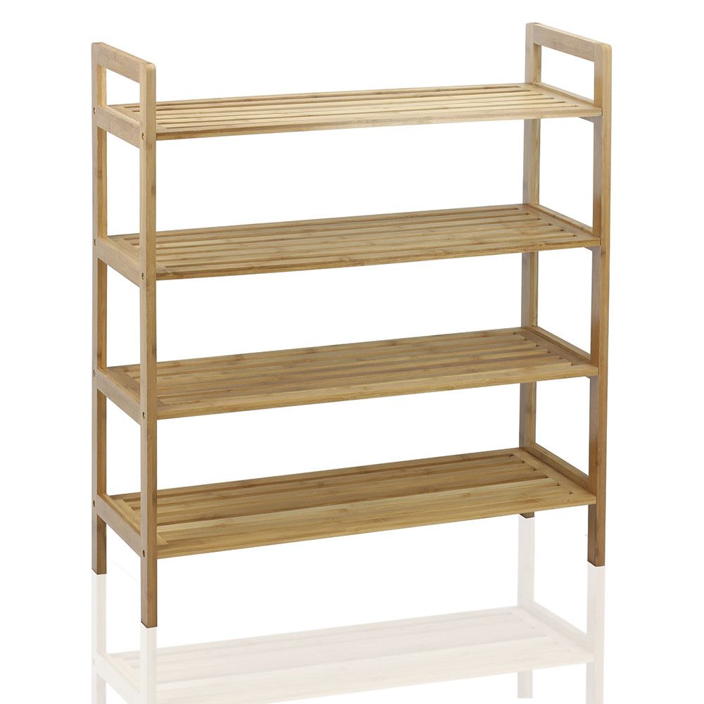 Oceanstar 4-Tier Bamboo Shoe Rack with Open Slat Design
