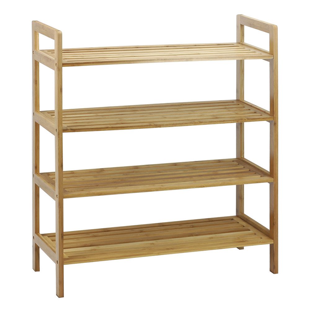 Oceanstar 4-Tier Bamboo Shoe Rack with Open Slat Design