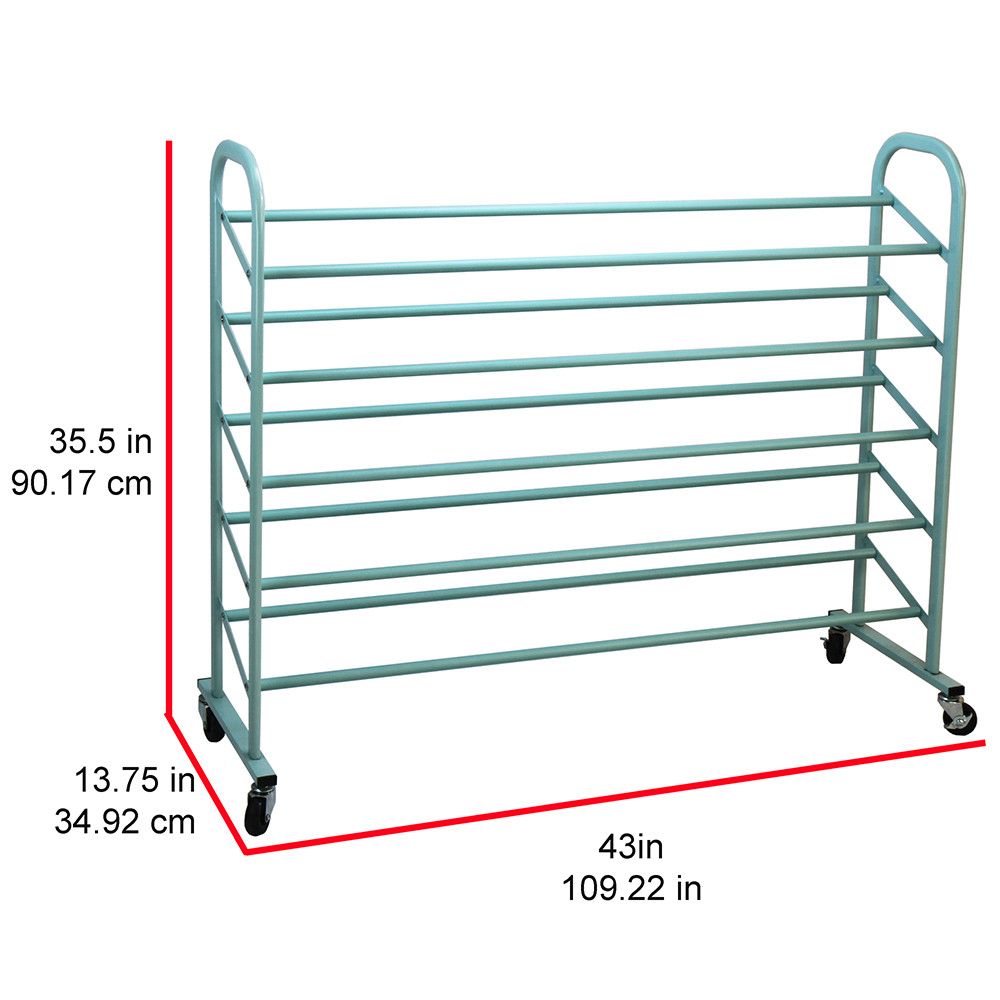 Oceanstar 5-Tier Metal Shoe Rack with Slanted Bars & Swivel Casters