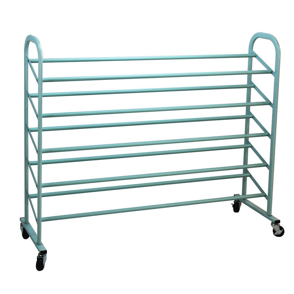 Oceanstar 5-Tier Metal Shoe Rack with Slanted Bars & Swivel Casters