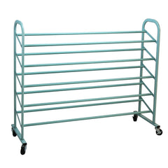 Oceanstar 5-Tier Metal Shoe Rack with Slanted Bars & Swivel Casters