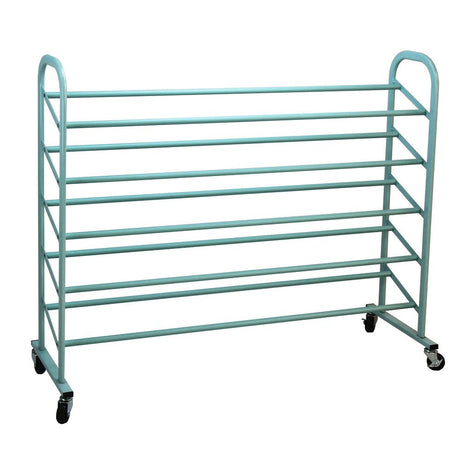 Oceanstar 5-Tier Metal Shoe Rack with Slanted Bars & Swivel Casters