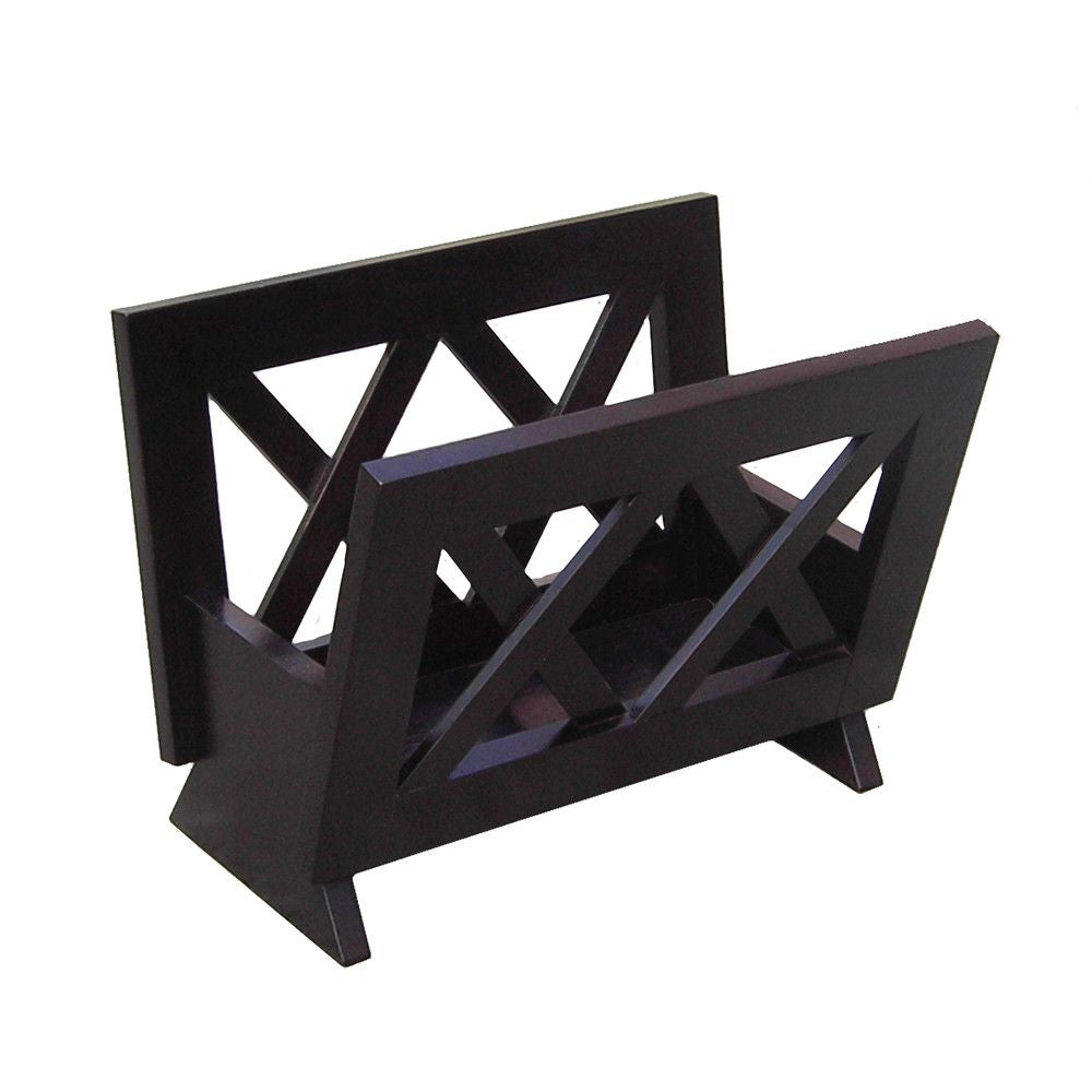 Contemporary Mahogany Solid Wood Magazine Rack