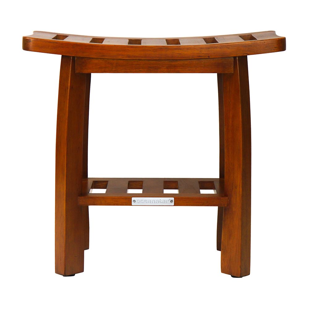 Spa Shower Bench with Storage Shelf – Compact Bathroom Seating