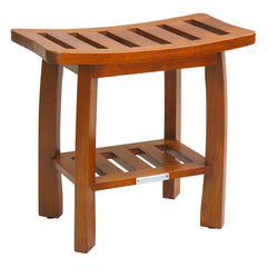 Spa Shower Bench with Storage Shelf – Compact Bathroom Seating