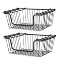 Oceanstar Stackable Wire Storage Baskets with Easy-Carry Handles – Set of 2